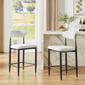Christopher Knight Home Monteria Armless Counter Height Barstools Upholstered With Iron Frame And Open Back Design Set Of 2