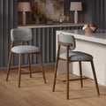 Christopher Knight Home Monteria Modern Upholstered Bar Stool With Padded Seat Curved Backrest Set Of 2 22.83 W