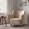 Christopher Knight Home Moreno Wingback Accent Chair Velvet Upholstered With Rounded Armrests Solid Wood Legs