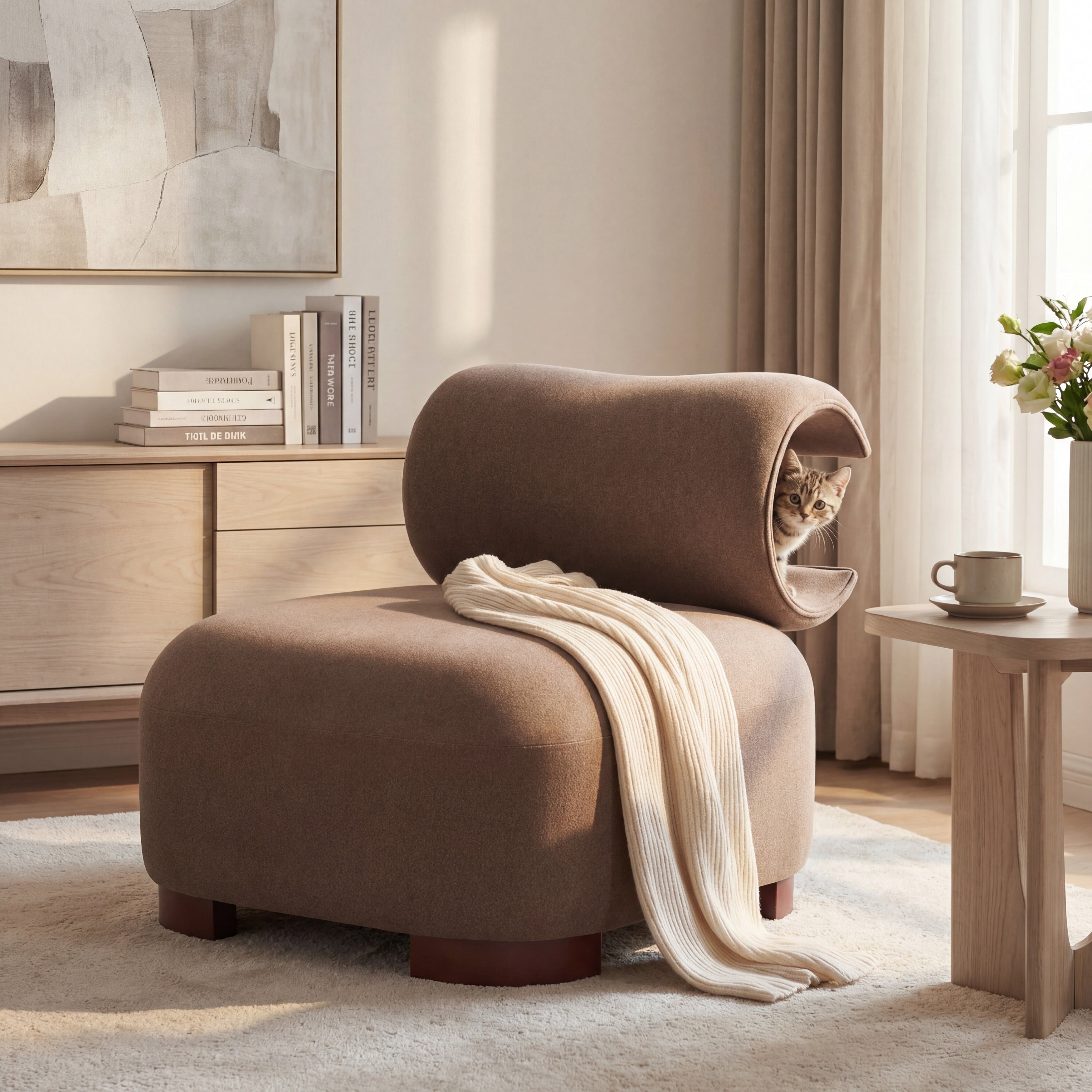 Nerida Modern Upholstered Accent Chair With Pet Friendly Fabric