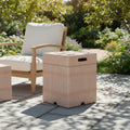 Christopher Knight Home Olbia 16.15X20 Outdoor Travertine Mgo Propane Tank Holder Side Table For Multiple Use