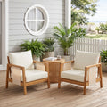 Christopher Knight Home Outdoor Acacia Wood Club Chair With Water Repellent Cushions And Textilene Accents
