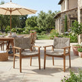Christopher Knight Home Outdoor Acacia Wood Dining Chair With Handwoven Wicker Seat Set Of 2
