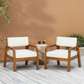Christopher Knight Home Outdoor Acacia Wood Patio Lounge Armchair With Velcro Fastened Foam Filled Cushions