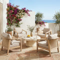 Christopher Knight Home Outdoor Acacia Wood And Wicker Club Chair With Armrest And Soft Seat Back Cushions