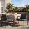 Christopher Knight Home Outdoor Aluminum Dining Chair Set With Modern Grey Cushions