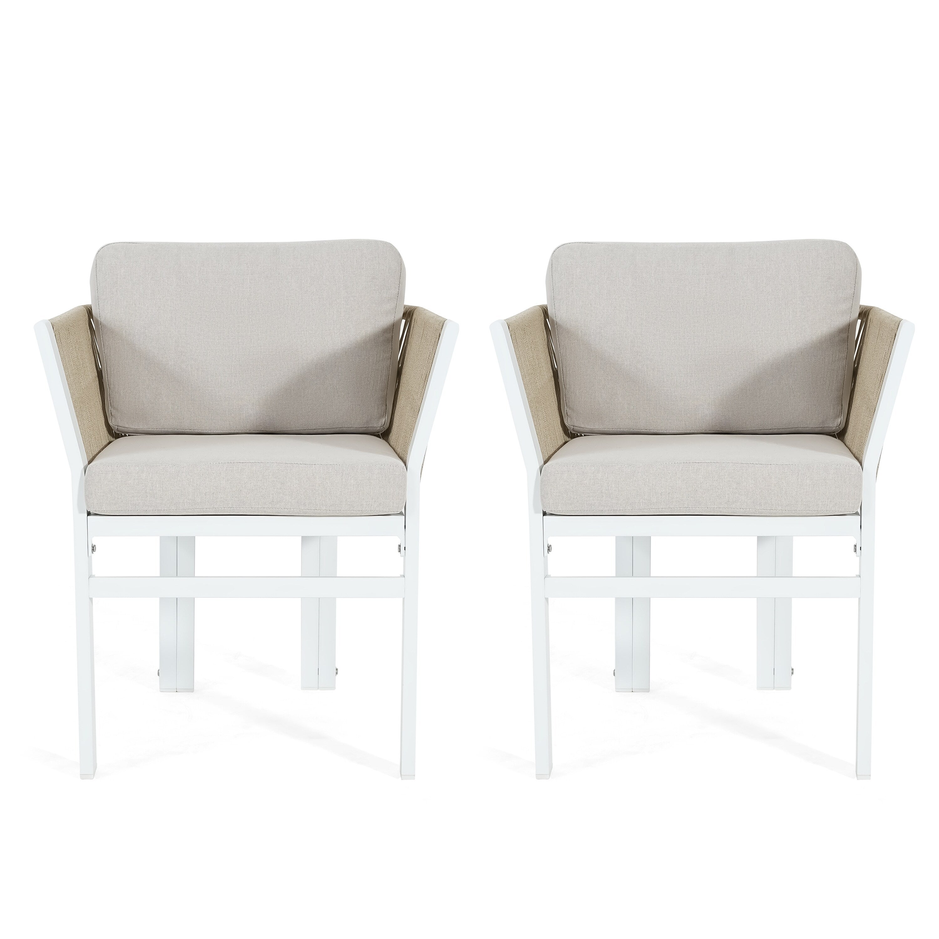Christopher Knight Home Outdoor Aluminum Dining Chair Set With Weather Resistant Cushions