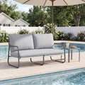 Christopher Knight Home Outdoor Aluminum Frame 2 Seater Patio Loveseat With Water Resistant Cushions