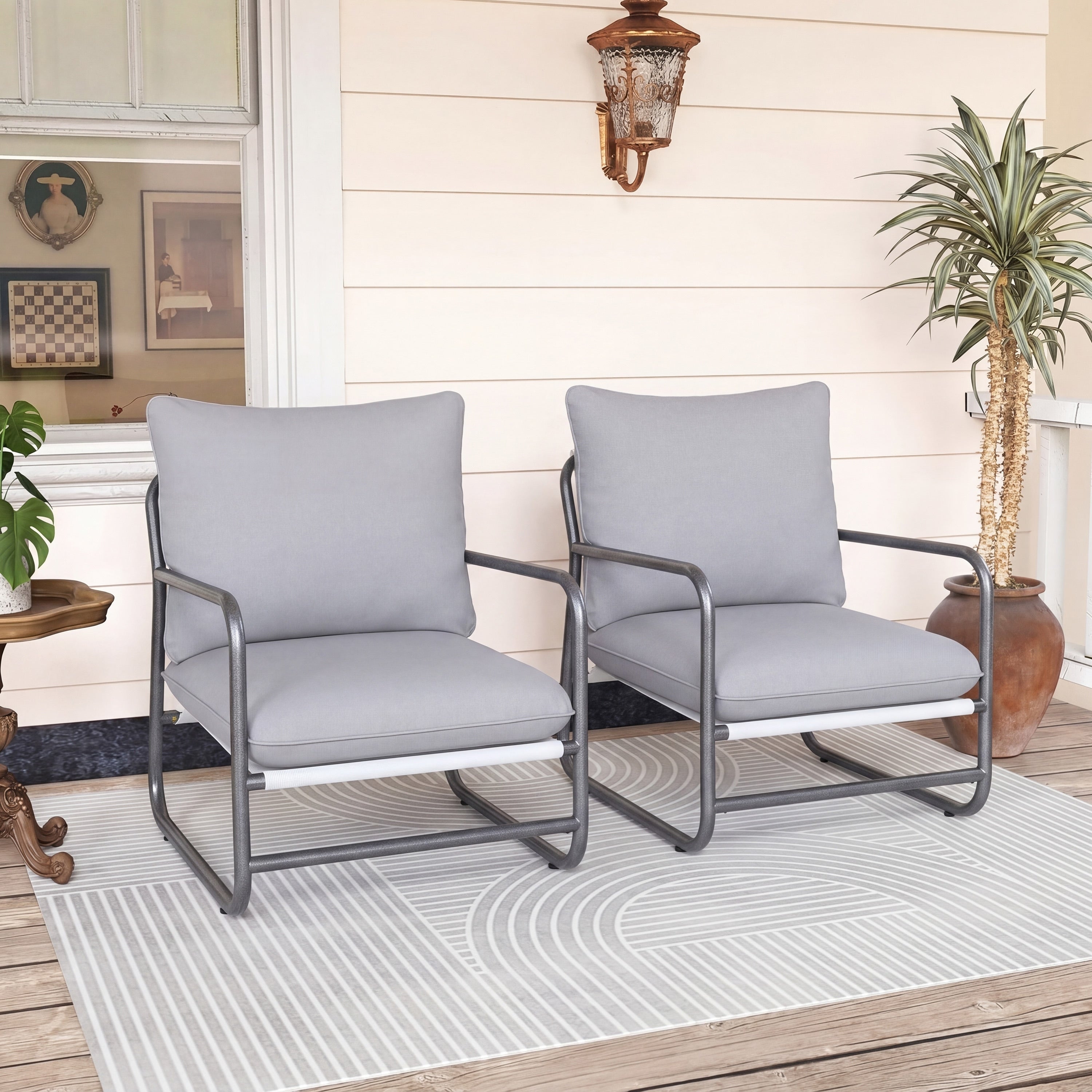 Christopher Knight Home Outdoor Aluminum Frame Patio Armchair With Removable Water Resistant Cushion For Garden Balcony Patio