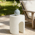 Christopher Knight Home Outdoor Mgo Terrazzo Travertine Look Side Table