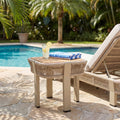 Christopher Knight Home Outdoor Side Table Acacia Wood With Rope Weave And Natural Metal Frame
