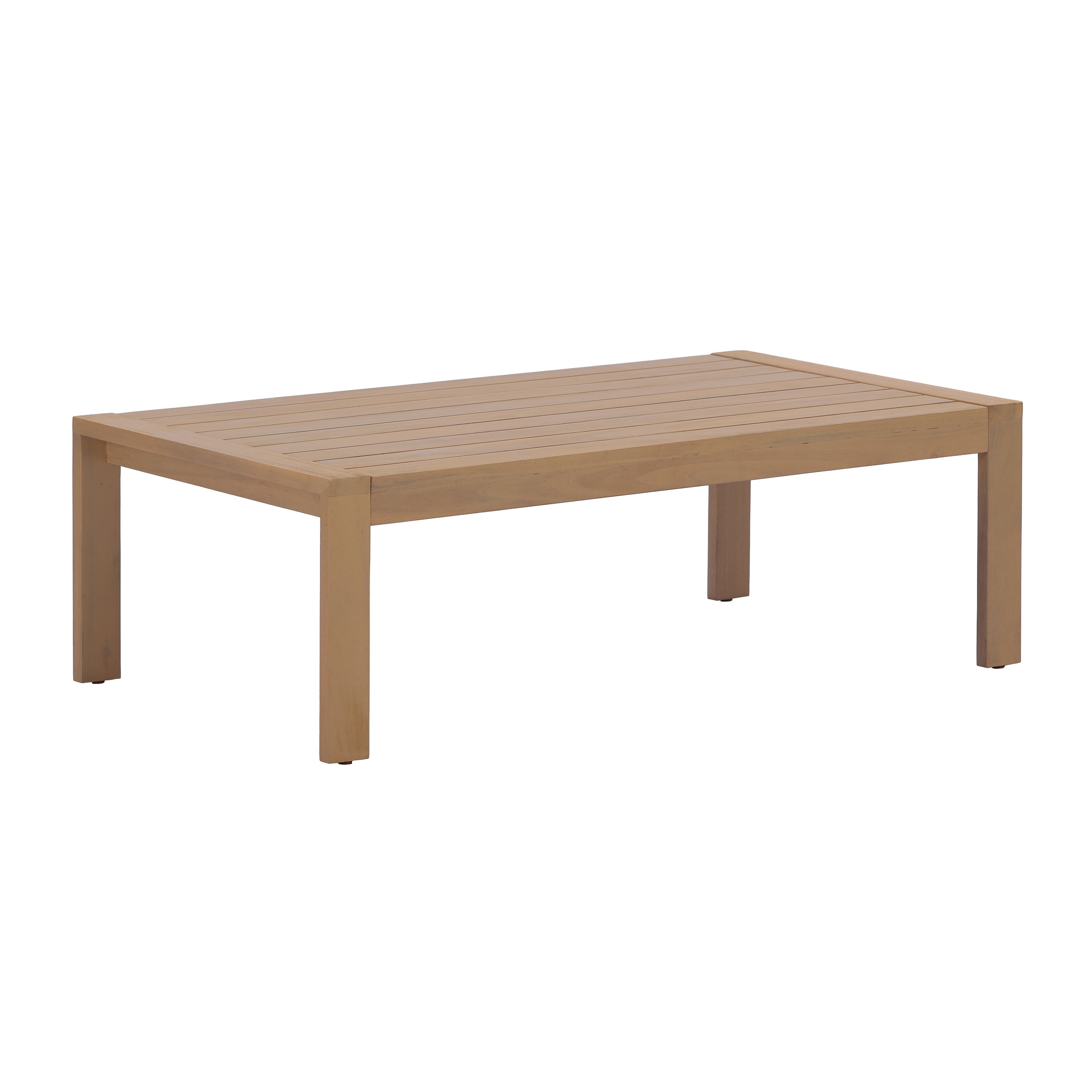 Christopher Knight Home Outdoor Solid Acacia Wood Coffee Table With Slatted Water Draining Tabletop For Patio Garden