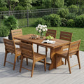 Christopher Knight Home Patio 7 Piece Dining Set With 70 Wooden Table And 6 Dining Chairs