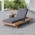 Christopher Knight Home Ravello Modern Outdoor Acacia Wood 4 Position Adjustable Chaise Lounge With Thick Cushion 79 L