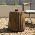 Christopher Knight Home Redwooda Modern Outdoor Mgo Side Table With Tree Stump Design