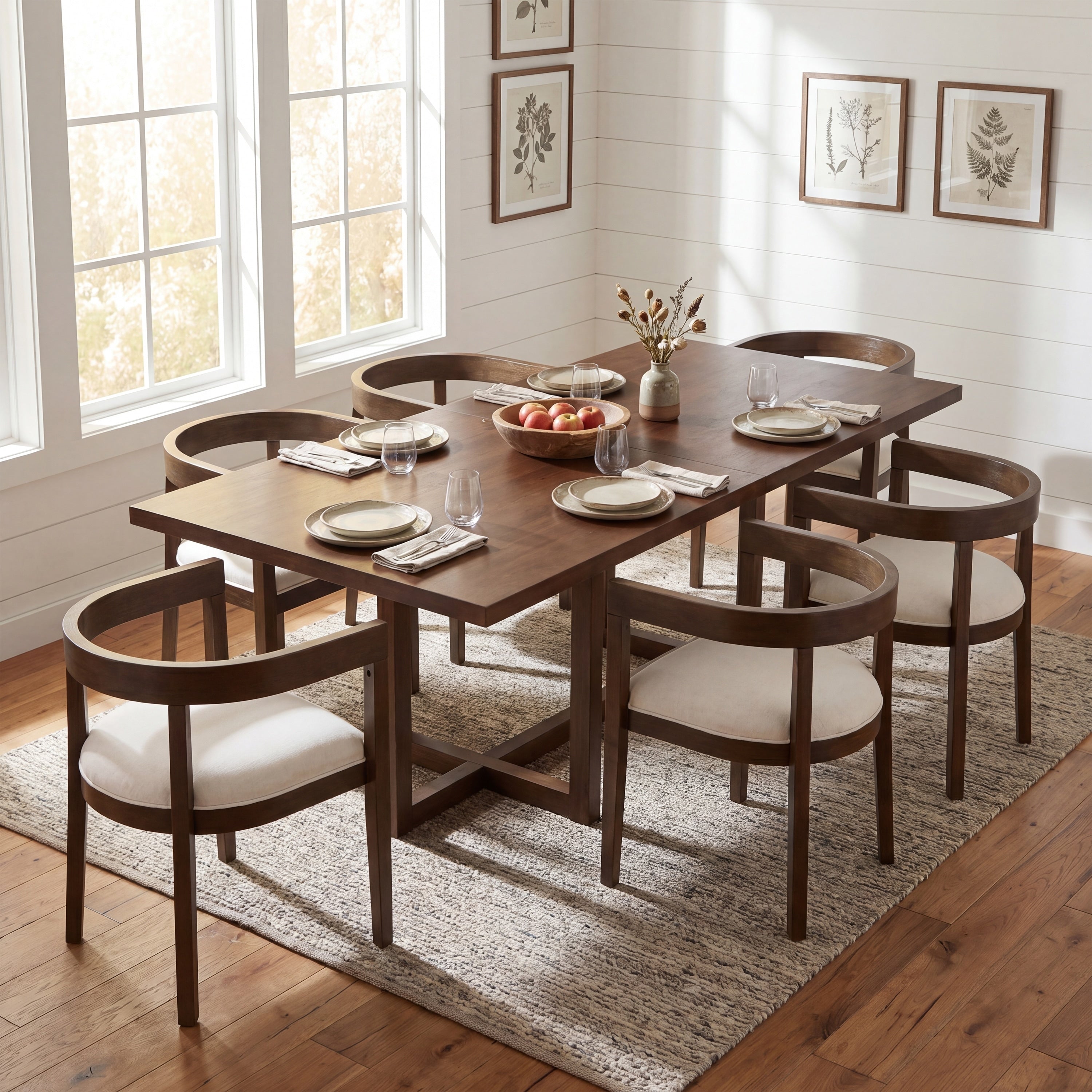 Christopher Knight Home Ridgewood 7 Piece Wood Top Dining Set With Dining Table And Upholstered Dining Chairs