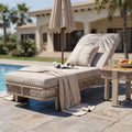 Christopher Knight Home Riviera Outdoor Chaise Lounge Metal And Rope Weave With Adjustable Backrest Cushion