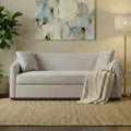 Christopher Knight Home Rowan Modern 75.78 Chenille Upholstered 3 Seater Sofa With Solid Wood Legs Throw Pillows
