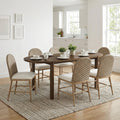 Christopher Knight Home Rustic Farmhouse 7 Piece Dining Set With Curved Upholstered Dining Chairs 71 Oval Dining Table