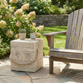 Christopher Knight Home 14.76 Rustic Wood Look Square Mgo Side Table With Decorative Braided Cord Wood Finish