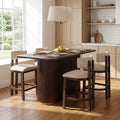 Christopher Knight Home Sara Modern 5 Piece Dining Set With Upholstered Solid Wood Counter Stools 63.00 Pedestal Table