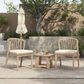 Christopher Knight Home Sebastian Acacia Wood Outdoor Dining Chairs Windsor Back Patio Seating Set