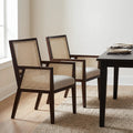 Christopher Knight Home Set Of 2 Coastal Rattan Upholstered Dining Chair With Solid Rubber Wood Frame