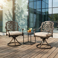 Christopher Knight Home Set Of 2 Modern Outdoor Metal Swivel Chair