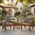 Christopher Knight Home Outdoor Acacia Wood Club Chair Set Of 2 With Wicker Backrests Set Of 2