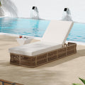 Christopher Knight Home Solara Outdoor Adjustable Rope Base Sunlounge With Beige And White