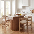Christopher Knight Home Soli Modern 5 Piece Dining Set With Upholstered Solid Wood Counter Stools 63.00 Pedestal Table
