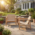 Christopher Knight Home Solterra Outdoor Patio Lounge Chair With Acacia Wood Frame And Handwoven Wicker Seat