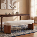 Christopher Knight Home Solvane Contemporary Indoor Bench Wood Frame Upholstery With Textured Seat Faux Leather Block Legs
