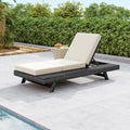 Christopher Knight Home Tilson Outdoor Acacia Wood 4 Position Adjustable Chaise Lounge With Water Resistant Cushion 79 L