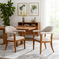 Christopher Knight Home Upholstered Dining Arm Chair Set With High Density Foam Padded Cushion Curved Backrest