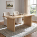 Christopher Knight Home Valencia Dining Table Mdf With Ribbed Rubber Wood Legs And Scalloped Edge Design