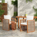 Christopher Knight Home Valmont Modern Outdoor Acacia Wood Dining Arm Chair With Rope Back Washable Cushion Set Of 2
