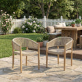 Christopher Knight Home Verona Boho Solid Acacia Wood Rope Dining Chair Set