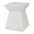 Christopher Knight Home Voisin Antique Artisan Outdoor Magnesium Oxide Side Table With Sculptural Pedestal Silhouette 15.2 L