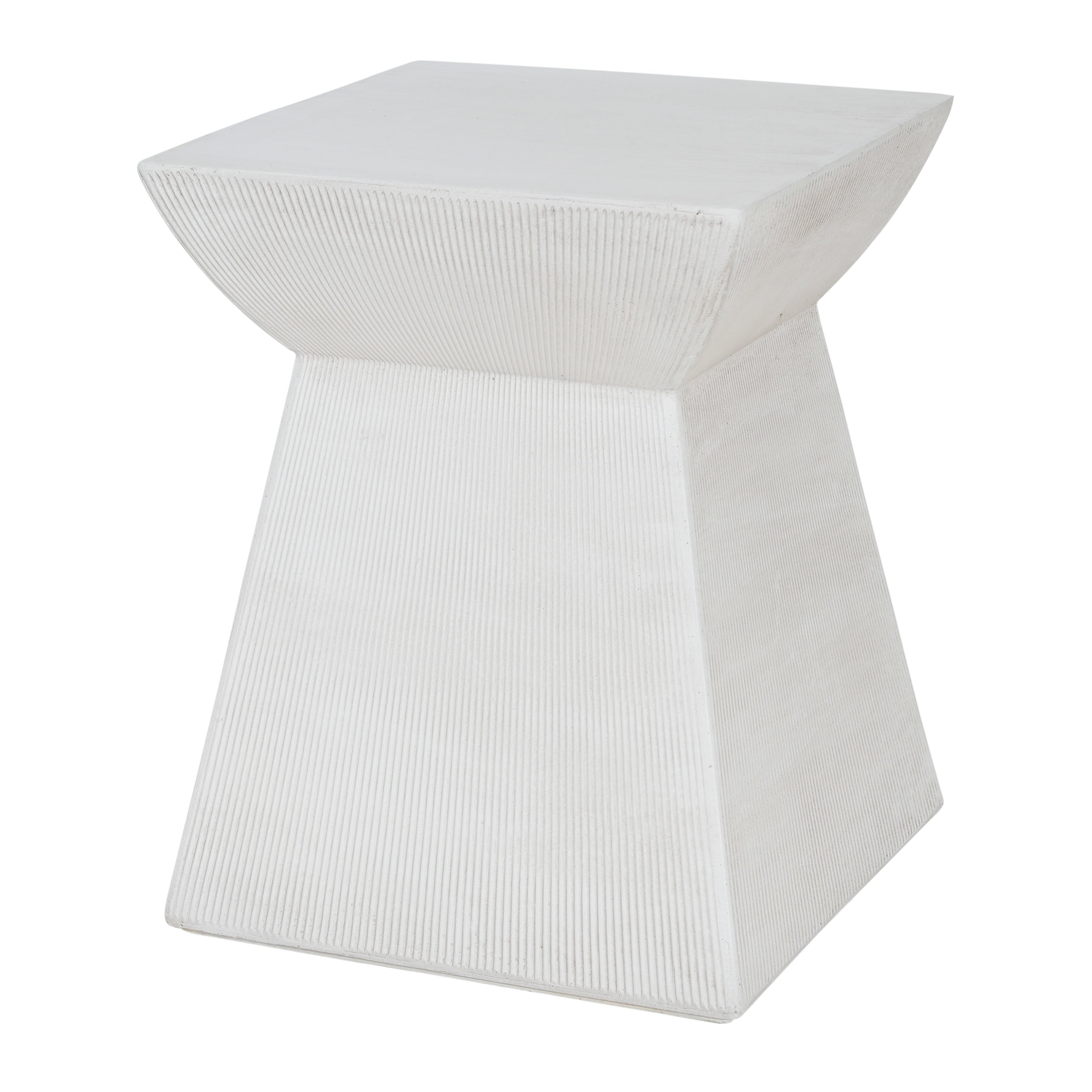 Christopher Knight Home Voisin Antique Artisan Outdoor Magnesium Oxide Side Table With Sculptural Pedestal Silhouette 15.2 L