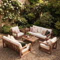 Christopher Knight Home Westchester Rustic 6 Piece Outdoor Conversation Set Acacia Wood With Removable Water Resistant Cushion