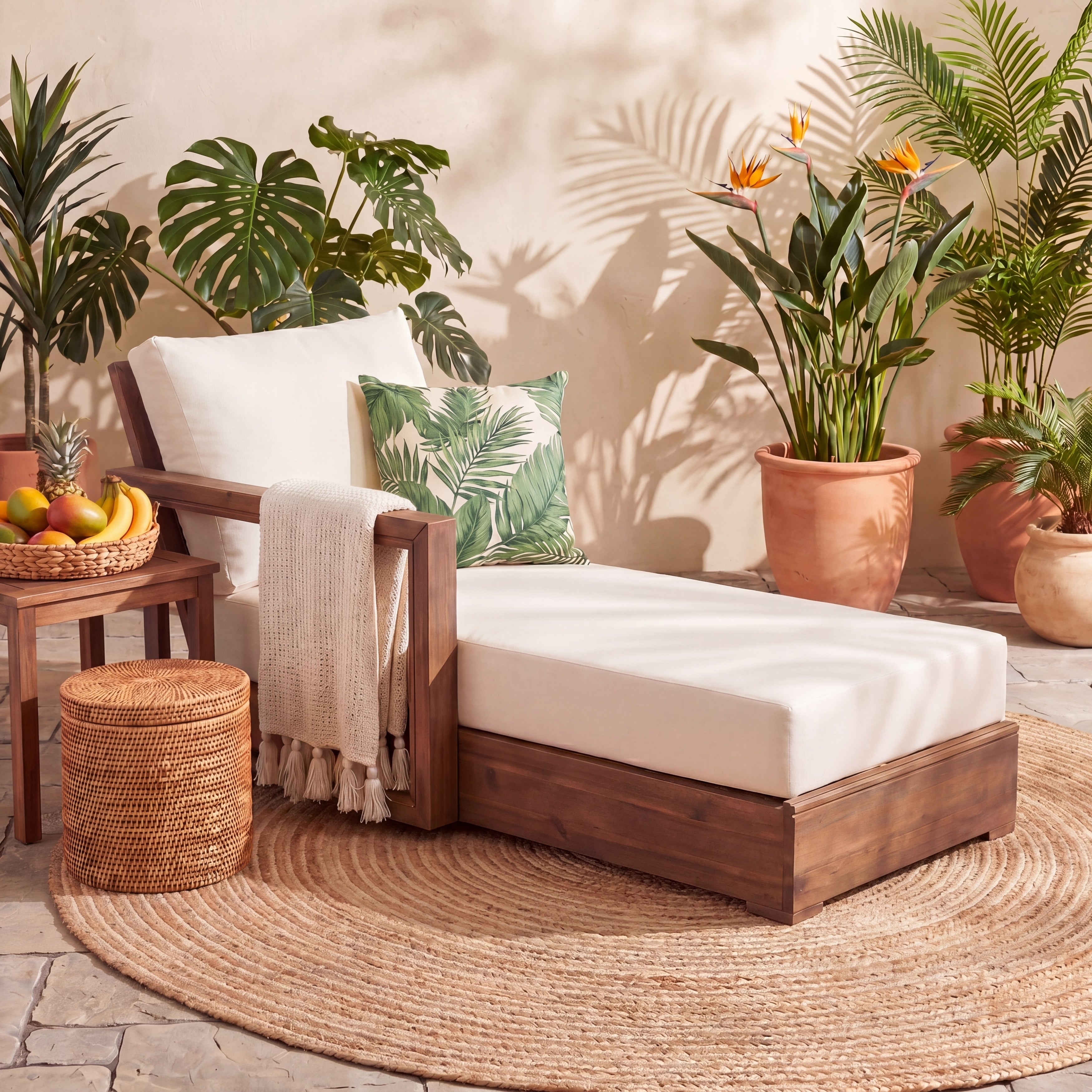 Christopher Knight Home Westchester Modern Outdoor Daybed Sofa With Solid Acacia Wood Frame Removable Cushion