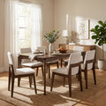 Christopher Knight Home Westford Mid Century 7 Piece Dining Set With Wood Upholstered Chairs