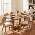 Christopher Knight Home Westwood 7 Piece Wood Top Dining Set With Natural Dining Table And Beige Upholstered Dining Chairs