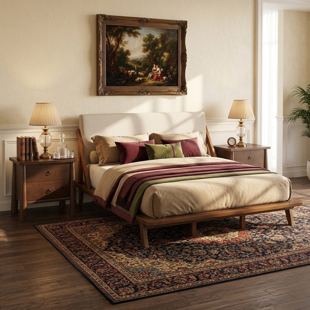 Christopher Knight Home Zavior Modern 3 Piece Bedroom Set Upholstered Wood Platform Bed Two Nightstands With 2 Drawers