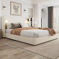 Christopher Knight Home Cassie Upholstered Bed Frame With Reading Lamp Usb Port