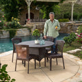 Bertha Outdoor 5 Piece Wicker Dining Set By Christopher Knight Home