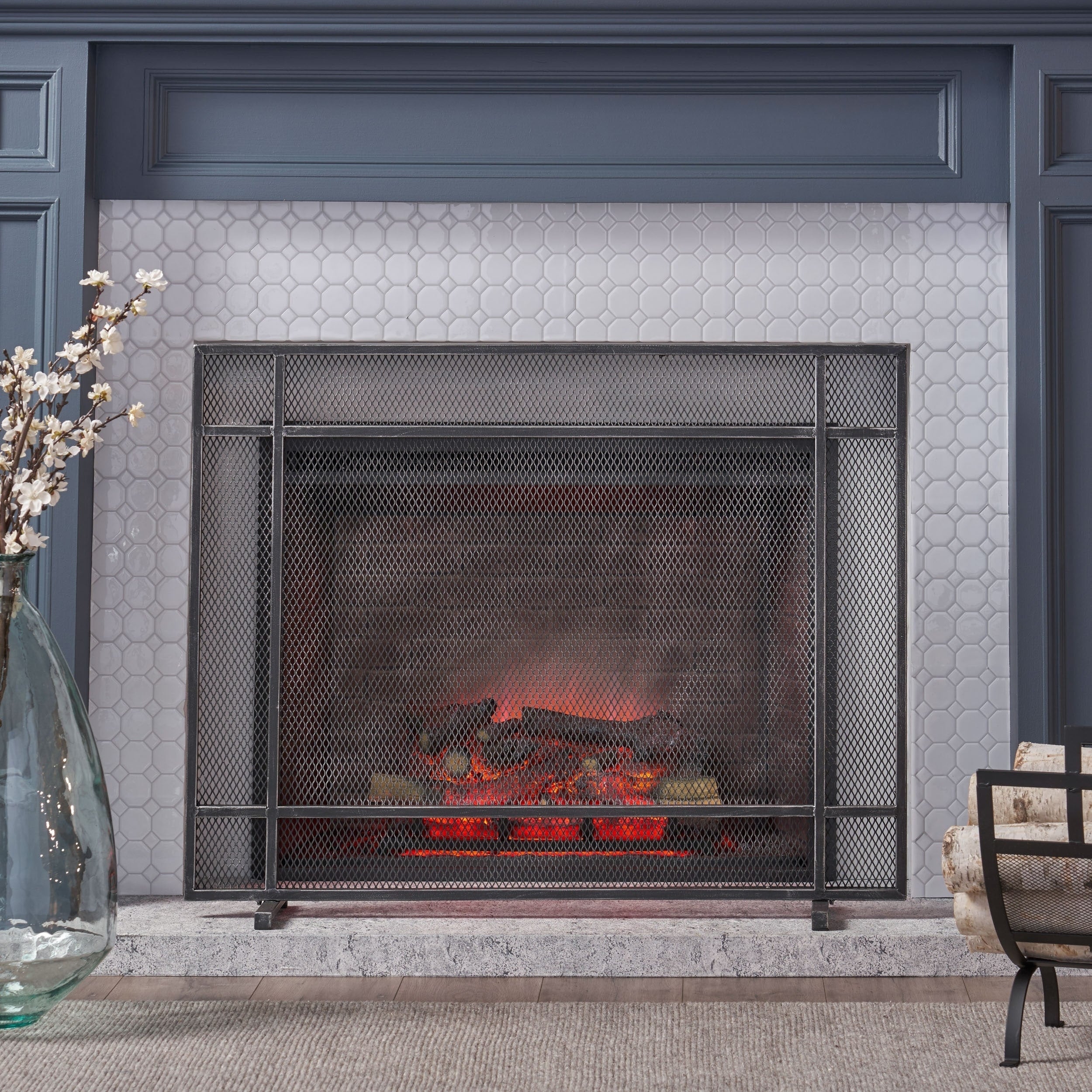 Christopher Knight Home Cabarrus Modern Single Panel Iron Firescreen