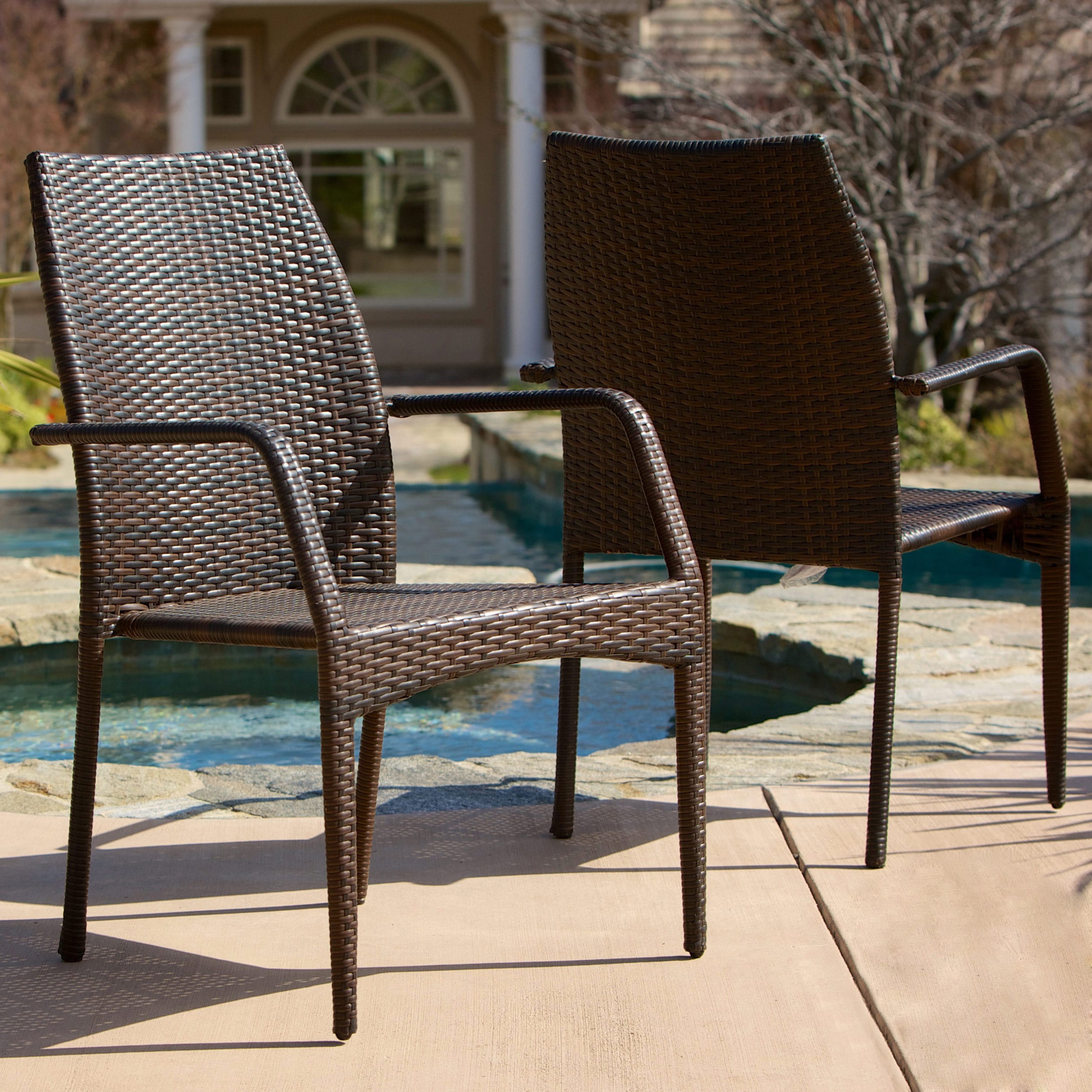 Canoga Outdoor Wicker Chairs Set Of 2 By Christopher Knight Home