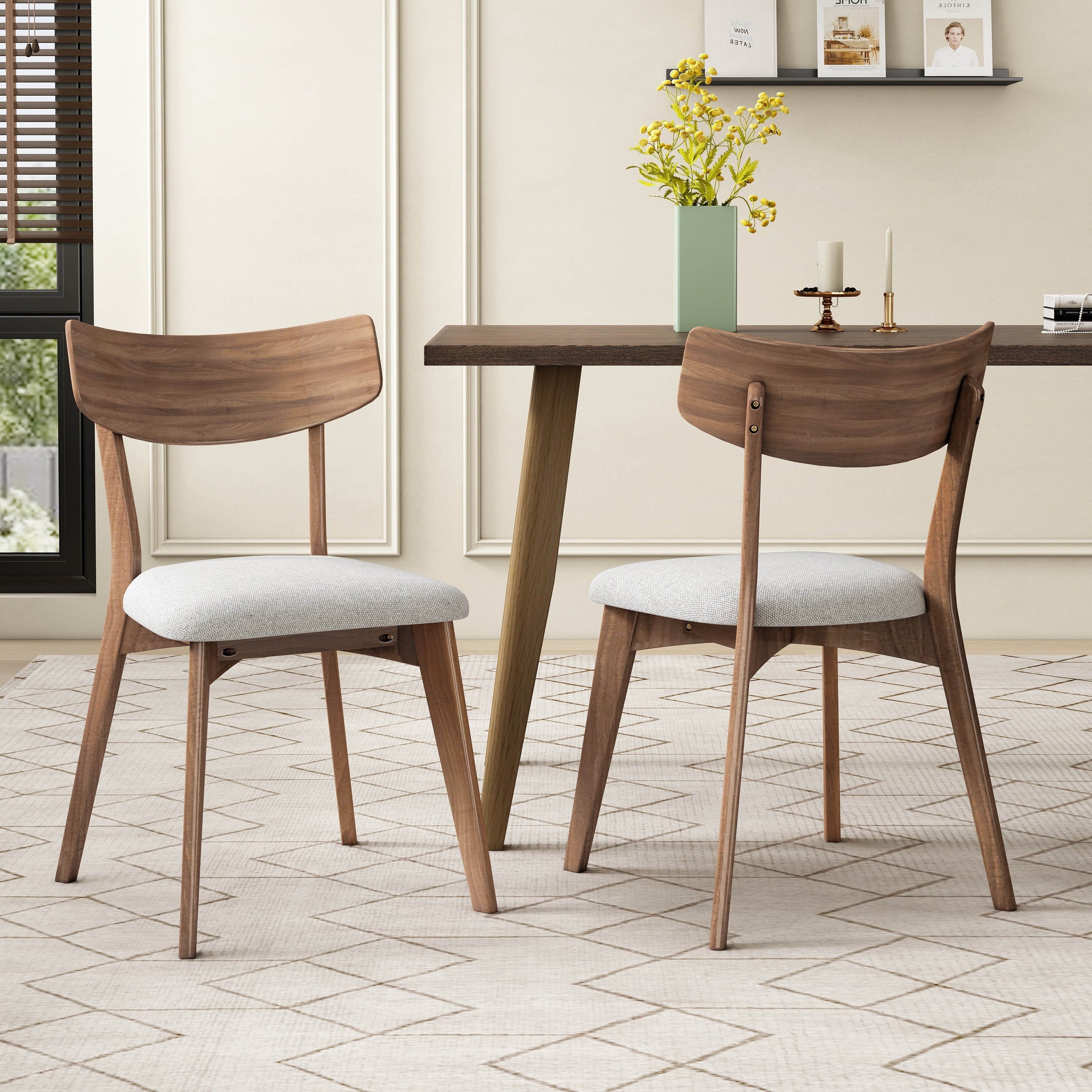 Chazz Mid Century Fabric Dining Chair By Christopher Knight Home Set Of 2